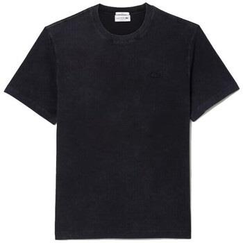 T-shirt Lacoste T-SHIRT DÉLAVÉ EN JERSEY DE COTON NOIR