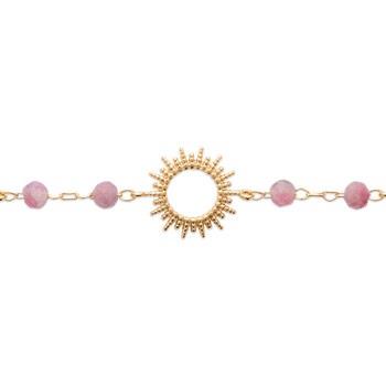 Bracelets Brillaxis Bracelet Soleil et tourmaline rose 18 cm