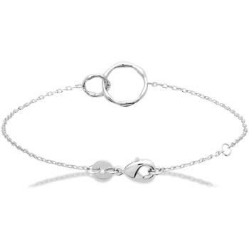 Bracelets Brillaxis Bracelet argent rhodié anneaux entrelacés 18 cm