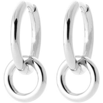 Boucles oreilles Brillaxis Créoles double anneau argent