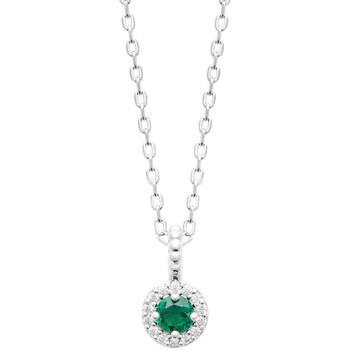 Collier Brillaxis Collier argent rodhie et oz vert 45 cm