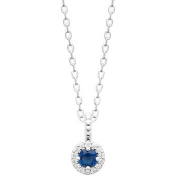 Collier Brillaxis Collier argent rhodié pendentif oz bleu 45 cm45