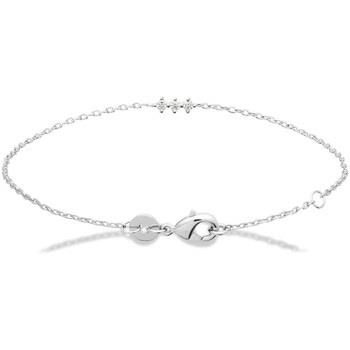 Bracelets Brillaxis Bracelet argent rhodié trois oxydes 18 cm