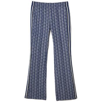 Pantalon Lacoste PANTALON DE SURVÊTEMENT FLARE MONOGRAMME FEMME BLEU