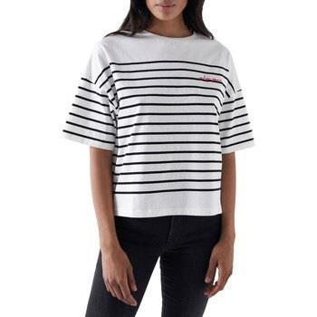 T-shirt Salsa Tee-shirt Blanc Raye