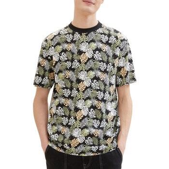 T-shirt Tom Tailor Tee Shirt Black Leaves