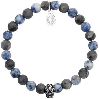 Bracelets Brillaxis Bracelet Perles Sodalite Tête de mort