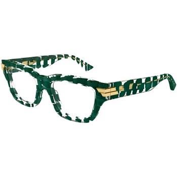 Lunettes de soleil Bottega Veneta BV1190O Cadres Optiques, Vert/Transp...