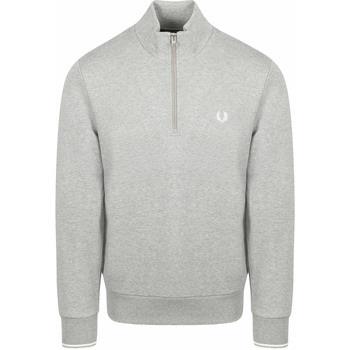 Sweat-shirt Fred Perry Pull Demi-Zip Mélanger Gris