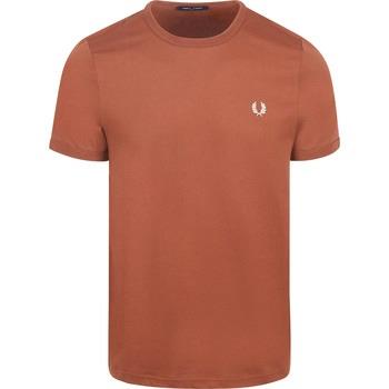 T-shirt Fred Perry T-Shirt Ringer Marron S54