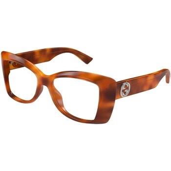 Lunettes de soleil Gucci GG1697O Cadres Optiques, Havana/Transparent, ...