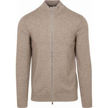 Sweat-shirt Profuomo Cardigan Laine Merino Taupe