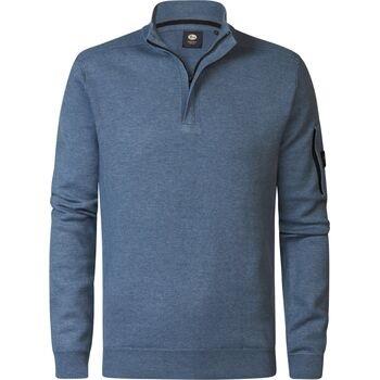 Sweat-shirt Petrol Industries Pull Half Zip Melange Bleu