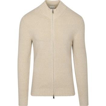 Sweat-shirt Profuomo Cardigan Laine Boiled Ecru