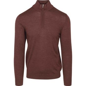 Sweat-shirt Profuomo Pullover Half Zip Laine Merino Burgundy