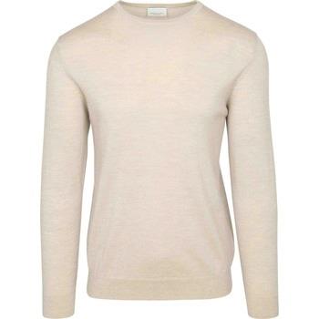 Sweat-shirt Profuomo Pull-over Laine Merinos Ecru