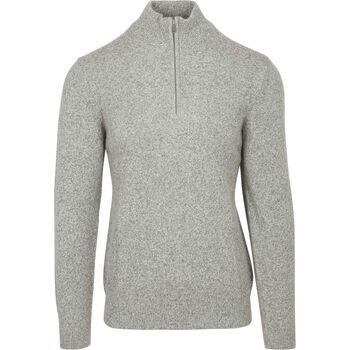 Sweat-shirt Profuomo Pullover Half Zip Laine D'Agneau Gris Mélanger