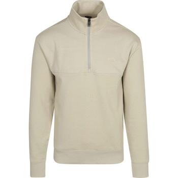 Sweat-shirt BOSS Pull Courduroy Demi-Zip Ecru