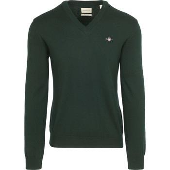 Sweat-shirt Gant Pull Col-V Vert Foncé