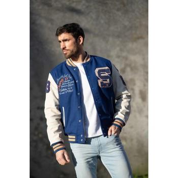 Blouson Schott LCTEDDYBD BLUE OFF WHITE