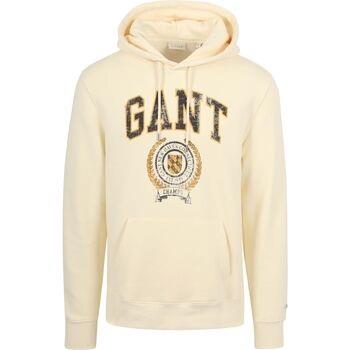 Sweat-shirt Gant Hoodie Graphic Logo Ecru