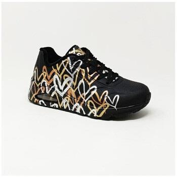 Baskets Skechers BASKET UNO METALLIC NOIR GOLD