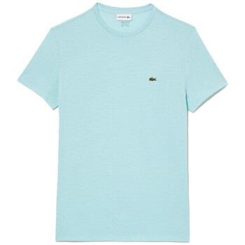 T-shirt Lacoste T-SHIRT A COL ROND EN COTON PIMA UNI VERT CLAIR