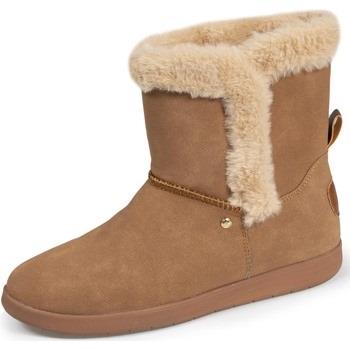 Bottines Isotoner Bottines Femme fourrées avec revers Camel