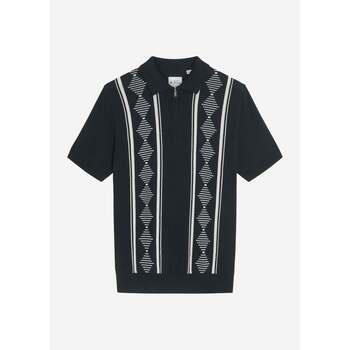 T-shirt Ben Sherman Polo en jacquard Argyle - noir