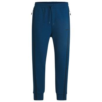 Pantalon BOSS PANTALON DE SURVÊTEMENT BLEU AVEC EMPIÈCEMENTS EN RUBAN