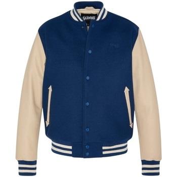 Blouson Schott Blouson Teddy homme Ref 63767 Cobalt Beige