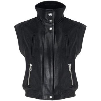 Veste Pinko Gilet à clous en cuir nappa noir