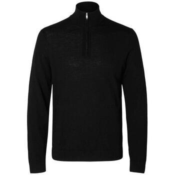 Pull Selected 16094655 MERINO HALF ZIP-BLACK