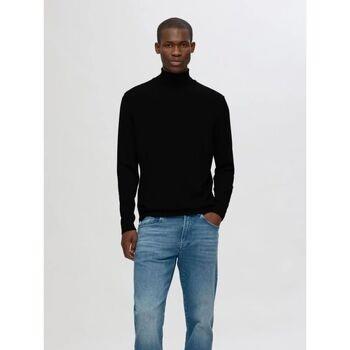 Pull Selected 16094653 MERINO ROLL NECK-BLACK