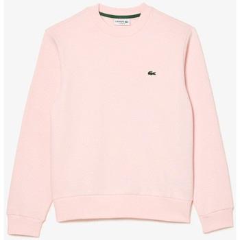 Polaire Lacoste Sweat rose en molleton de coton bio