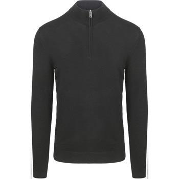 Sweat-shirt Profuomo Pullover Half Zip Laine Merino Noir