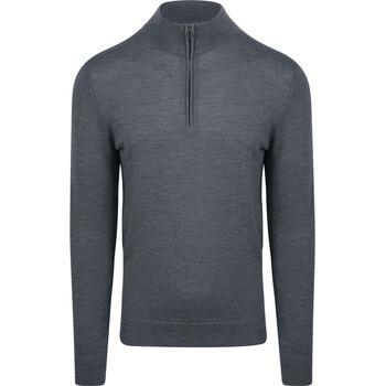 Sweat-shirt Profuomo Pullover Half Zip Laine Merino Anthracite