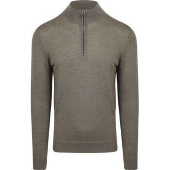 Sweat-shirt Profuomo Pullover Half Zip Laine Merino Vert