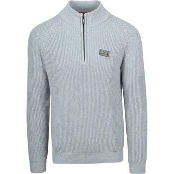 Sweat-shirt New Zealand Auckland NZA Pull Drake Demi-Zip Bleu Clair