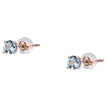 Bijoux Cleor Boucles d'oreilles en or 375/1000 et topaze