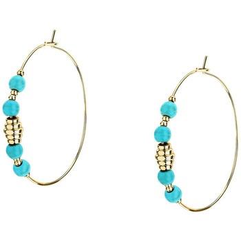 Bijoux Cleor Boucles d'oreilles en acier et turquoise