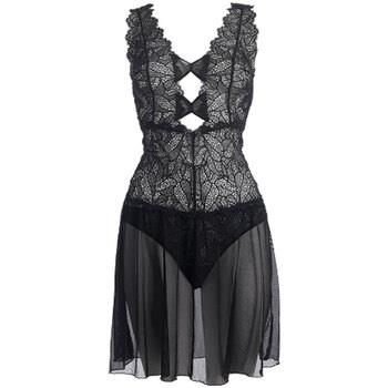 Pyjamas / Chemises de nuit Luna Nuisette Orchidea noir Splendida