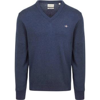 Sweat-shirt Gant Pull Col-V Jeans Melange