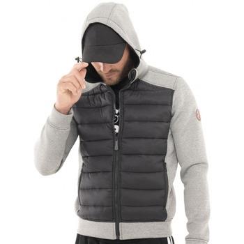 Veste Just Emporio - Veste à capuche bi matière - grise et noire