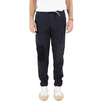 Jeans White Sand Pantalon Chino en Gabardine Bleu Marine