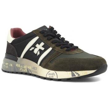 Chaussures Premiata Running Suede Sneaker Uomo Dark Blue Green LANDER-...