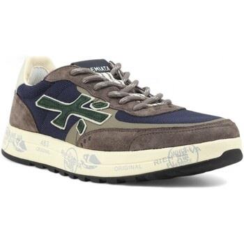 Chaussures Premiata Running Suede Sneaker Uomo Grey Blue Green NOUS-68...