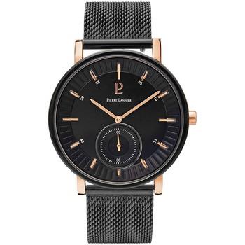 Montre Pierre Lannier WOOFER Cadran Noir Bracelet Acier milanais Noir