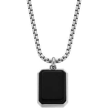 Collier Fossil Collier homme pendentif agate noire