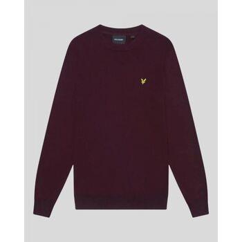 Pull Lyle &amp; Scott KN2110V MERINO CREW JUMPER-Z56. BURGUNDY